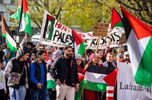 The demo, officially registered as "Pro Palestine", quickly turned into anti-Semitism and outright hatred of the Israeli state Photo: Emmanuele Contini/NurPhoto/Shutterstock
