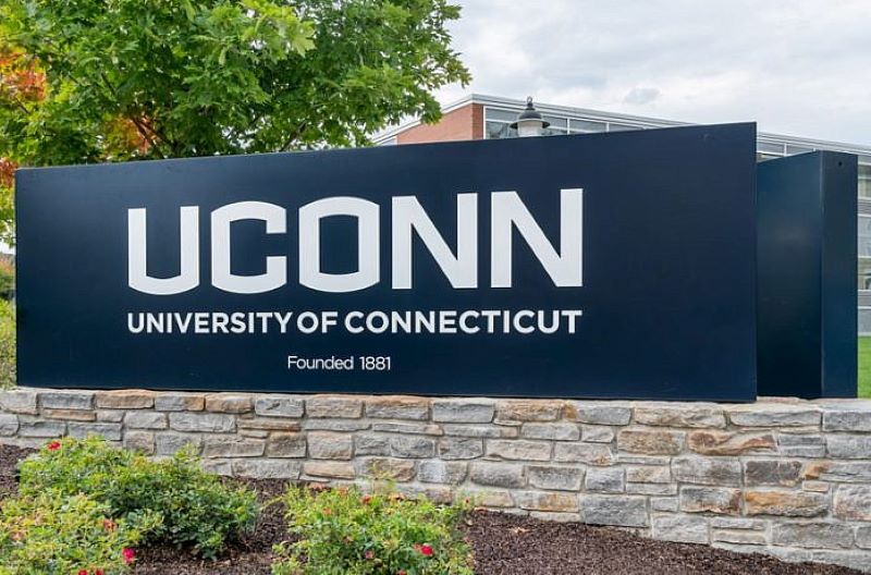 Entrance and sign to the University of Connecticut. Credit: Ken Wolter/Shutterstock.