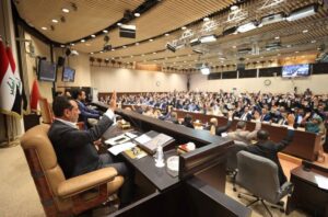 The Iraqi parliament unanimously voting on bill to ban relations with Israel on May 26, 2022. Photo: Iraqi Council of Representatives/Facebook