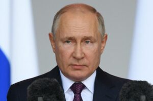 Russian President Vladimir Putin delivers a speech. SPUTNIK/AFP VIA GETTY IMAGES