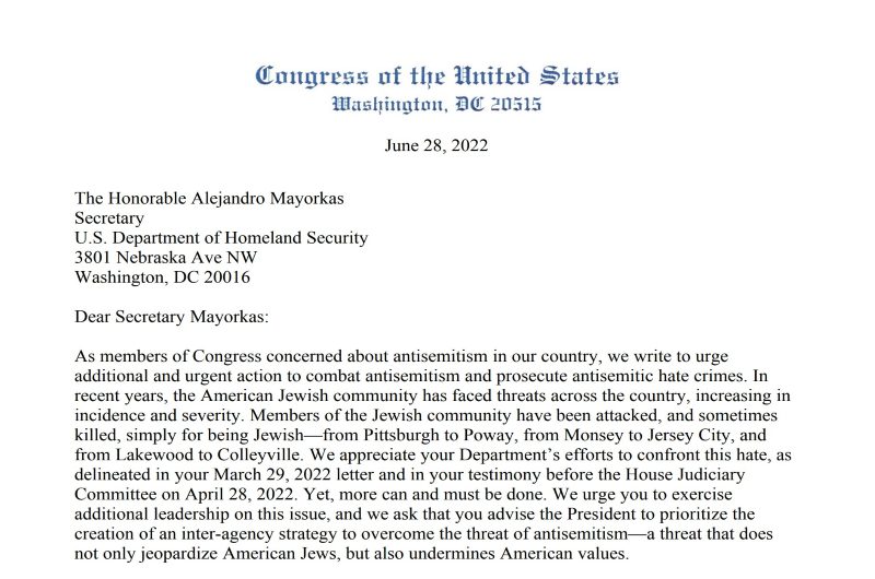 Nearly 100 House members urge administration to do more to address antisemitism
