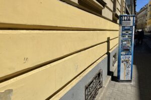 A swastika was painted on a Jewish school in Budapest