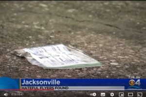 Antisemitic flyers found in Jacksonville, FL (Screenshot)