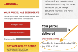 DHL package notice