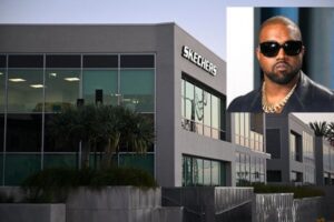 A Skechers USA, Inc. corporate office building is pictured in Manhattan Beach, California on October 26, 2022. US rapper Kanye West (inet), recently shunned by several business partners, was escorted out of a Skechers office October 26, 2022 where he came "uninvited," the sneaker brand said in a statement. PHOTO / AFP