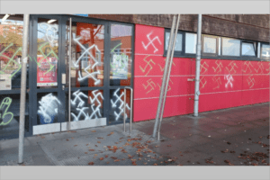 In total, the police counted 106 swastikas at the school Photo: Thomas Knoop