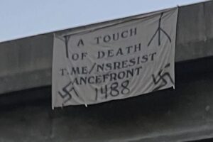 An up-close image of the banner. (Photo from WGHP viewer)