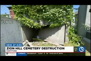 Destruction at Zion Hill Cemetery in Hartford