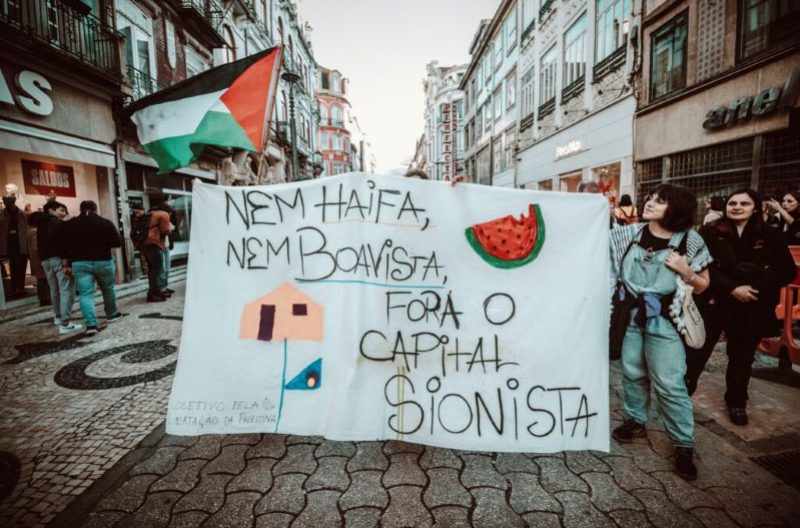 Affordable housing demonstration in Porto turned into anti-Semitic event calling for “cleansing the world of Jews” (credit: DN-Portugal)
